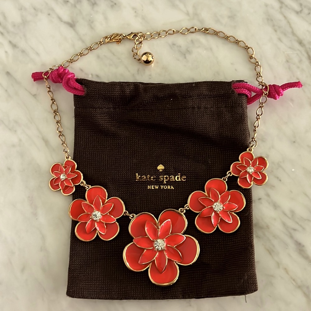 Red Floral Statement Necklace - Women's Jewelry - Picture 2 of 5